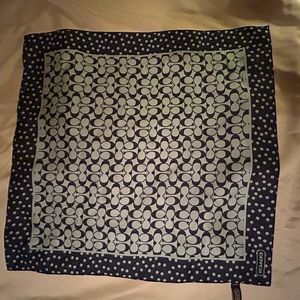 NWOT Navy Coach Silky Scarf 21” Diagonal